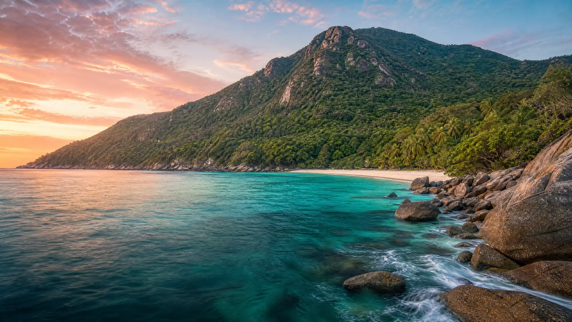Fitzroy Island is a mountainous island on the Great Barrier Reef. It sits 29 kilometres (18 miles) southeast of Cairns.